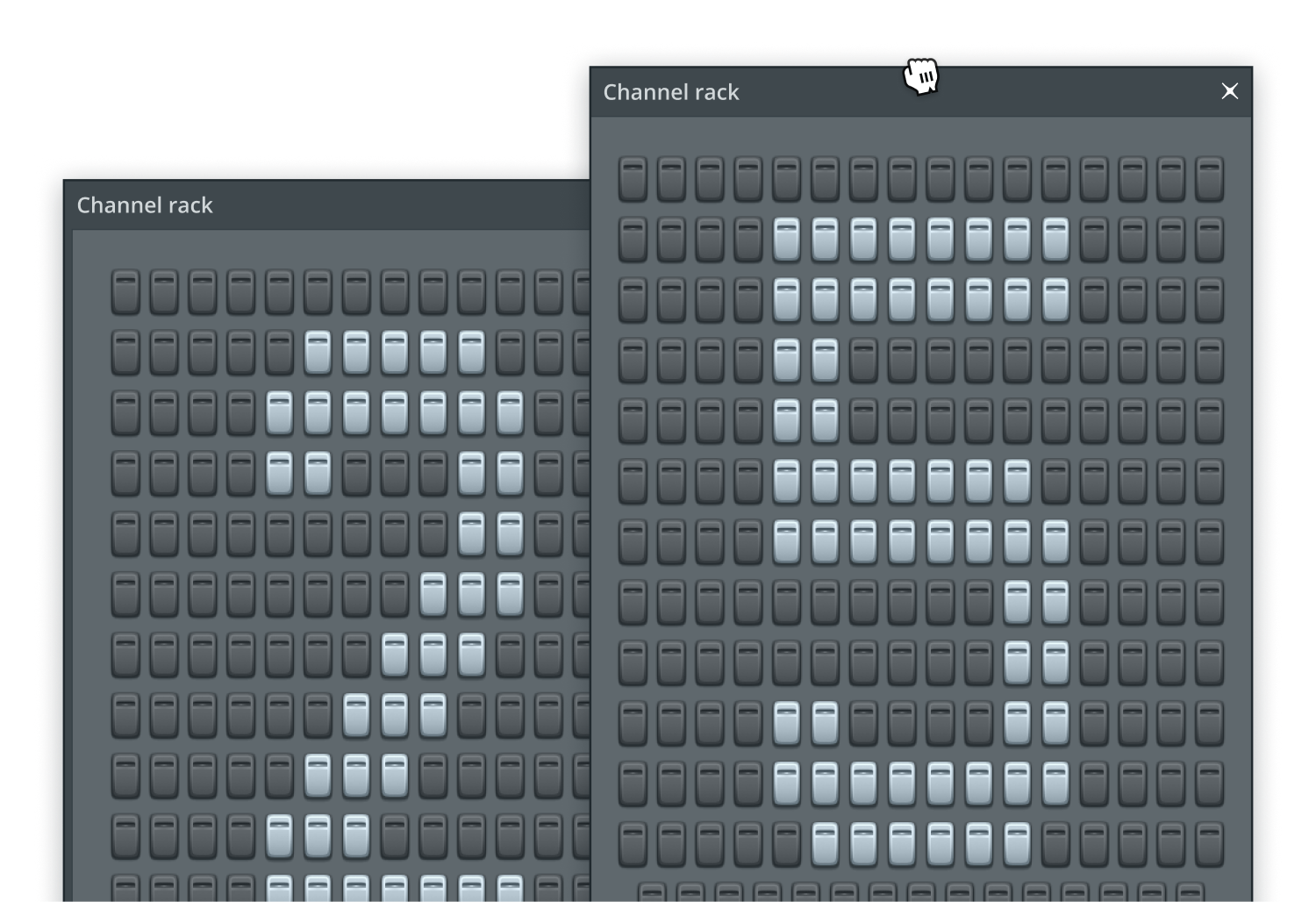 FL Studio pattern blocks in the playlist